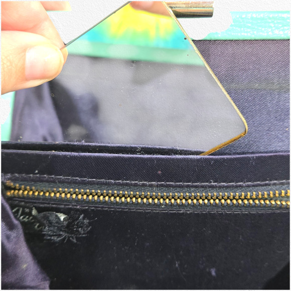 1950s Vintage Robin’s Egg Blue Leather Clutch Purse Mid-Century - Picture 3 of 16